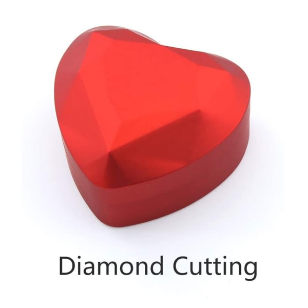 IC LED Ring Box Hjärtformad sammetshållare Box med Ljus för Förlovning-Röd