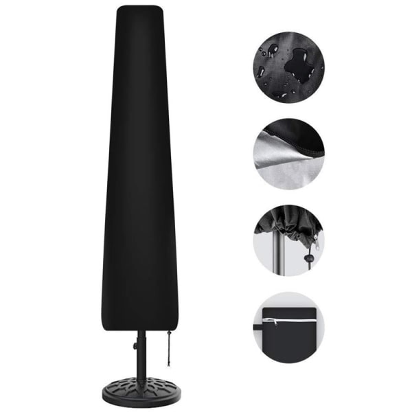 Parasolbeskyttelse til haven, diameter 2m 4m, 420D Oxford parasolbeskyttelse til 9 til 11 fod, H190 x 30/50cm