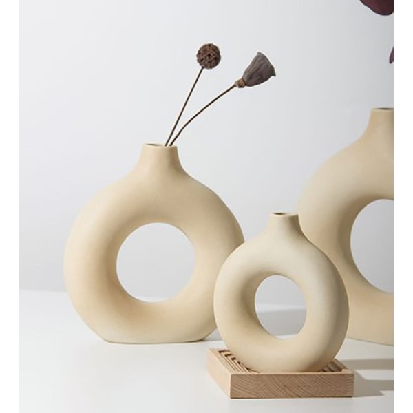 IC Keramikvas beige Modern dekorativ konstvas Vaser i rund form