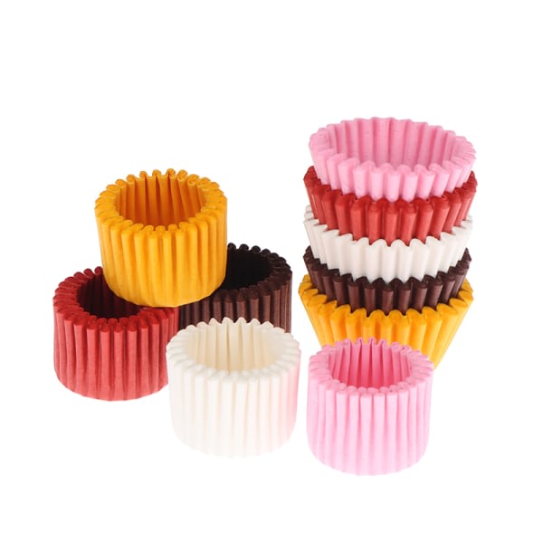 IC 1000 STK Mini Chokladpappersformar Bakning Muffin Cake Cupcake Vit