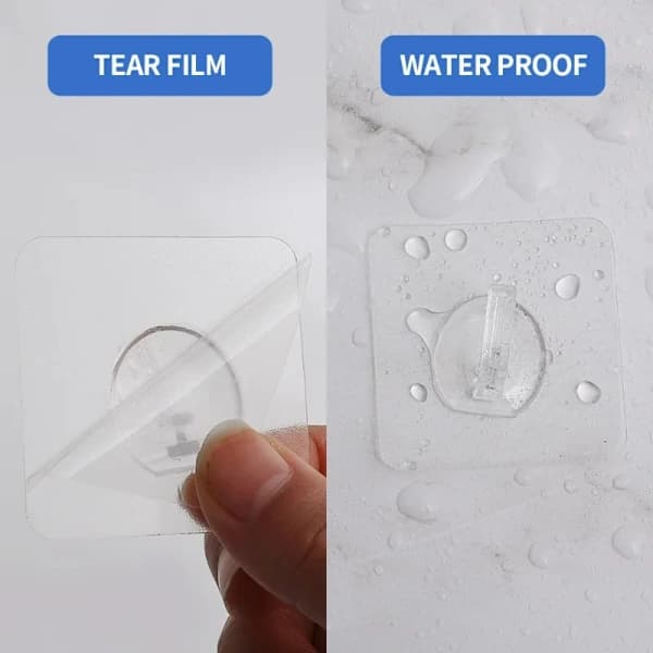 1 stk. Selvklæbende krog Transparent Dør Vægkrog