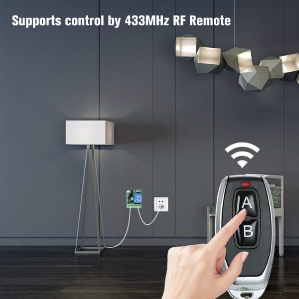 IC Trådlös Switch, DC 12V 1Ch Fjärrkontroll Switch med 2 fjärrkontroller