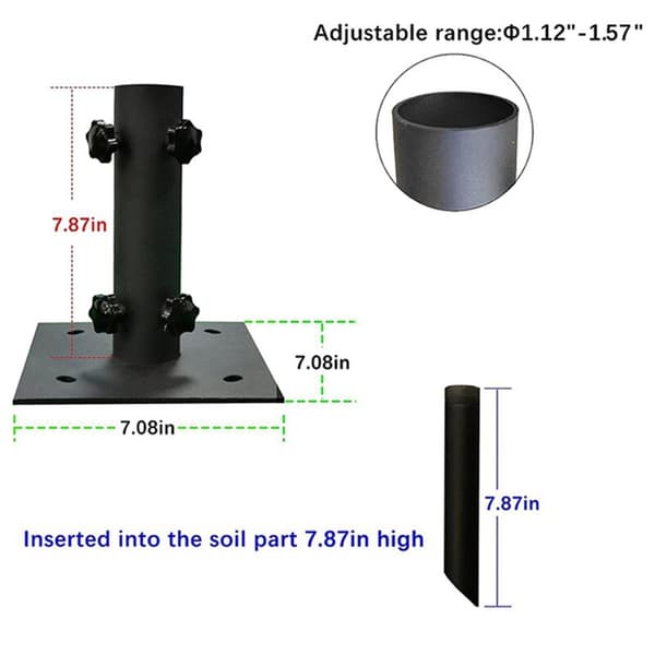 Multifunktionel metal paraplyholder til terrasse/have/veranda, robust bærbar base