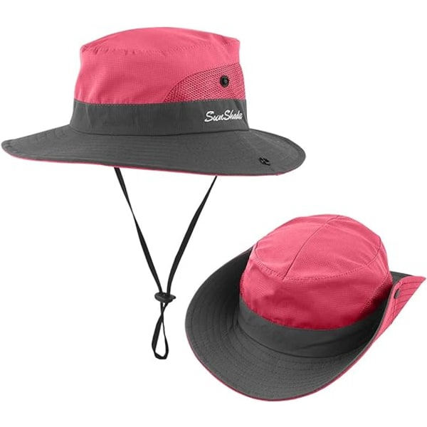 IC UV-skyddande solhatt för barn med hästsvanshål UPF 52 Bucket Cap för flickor Sommar Strand & Fiske