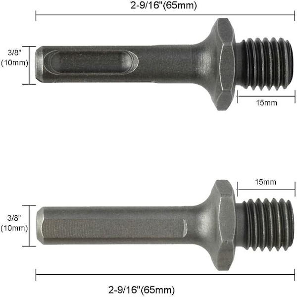 M14 yttergänga till SDS Plus innergänga och invändig triangeladapter för borrslipmaskin, från DEBUNS