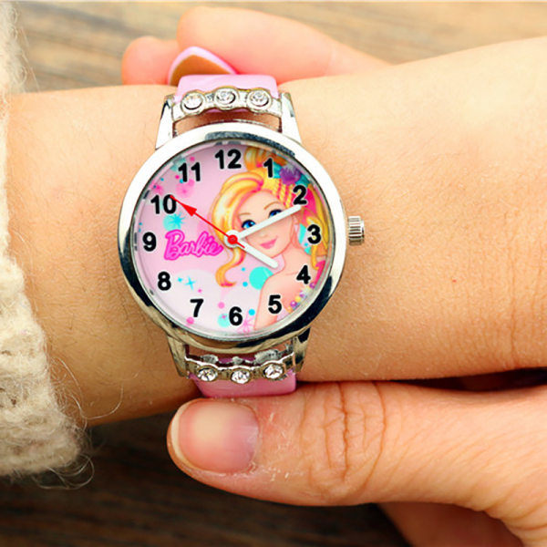 36MM Barbie Barnarmbandsuhr Diamant Watch Fashion Flickor Klocka Rosa