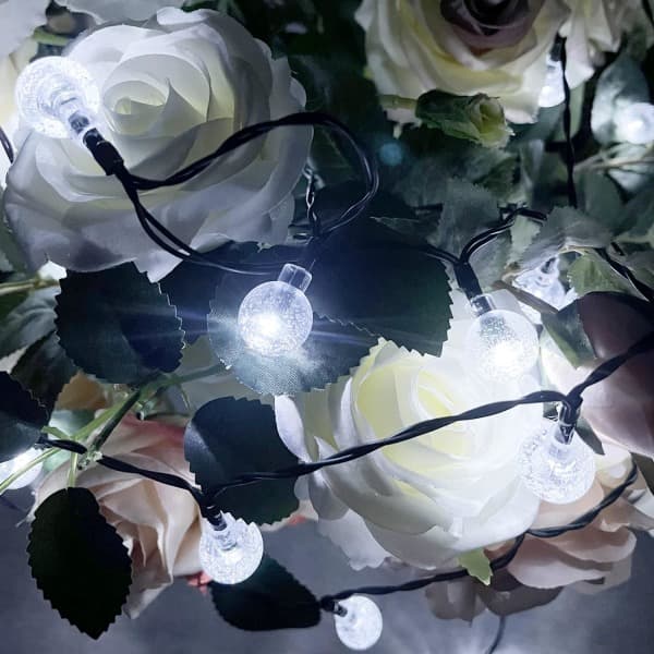 IC Ulkoilma Solar String Lights, 7M/23ft 50LED Ulkoilma Solar String Lights Vedenkestävä IP65 8 tilaa Solar String (Valkoinen)