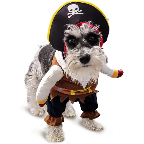 IC Rolig hunddräkt Pirates of the Caribbean Style Kattdräkter Halloween Hundkläder med hatt Cosplay Outfits Söt rekvisita (Medium)