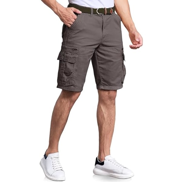 IC Cargo-shorts för män Lättviktsbyxor med multi fickor casual utan bälte