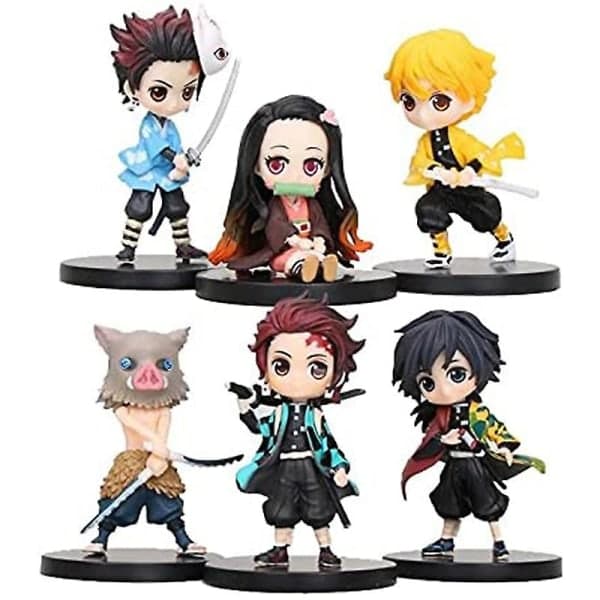IC 10 stk/ sæt Demon Slayer Sød figur legetøj Anime Pvc actionfigur legetøjs samling til model