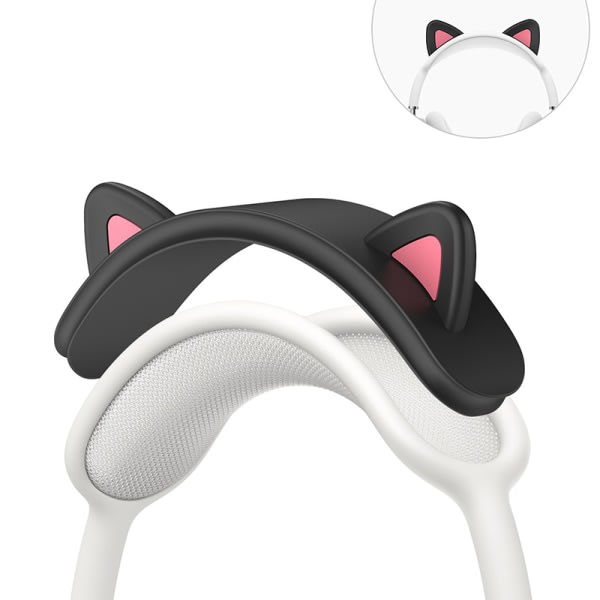 IC Cat Ears Silikon hörlurar Huvudbandsskydd för Air_sPods Max Black
