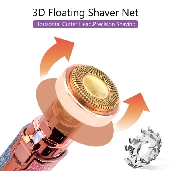 Kasvojen karvanpoisto naisille Kasvot, Flawless Touch Hair Remover Naiset, 2 in 1 trimmer naisille Kasvokarvat, Ladattava kulmakarvojen epilaattori