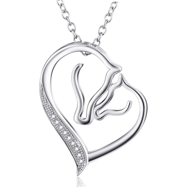 IC YFN 925 sterling silver hästsko flicka och häst ponny hjärta hänge häst halsband enhörning halsband och örhängen smycken gåvor för kvinnor flickor