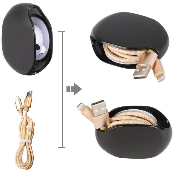 IC Svart 2-pack Smart Förvaringsbox för Hörlurar/ Organiserare för Hörlurssladd/ Fodral för Hörlurar