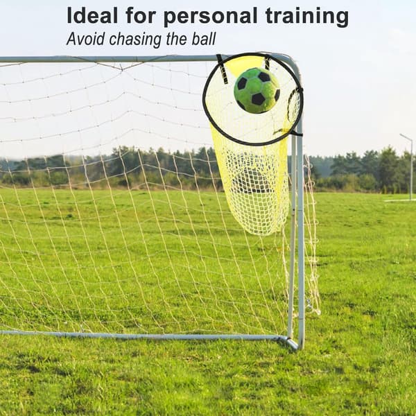 Fodboldmål træningsnet, bærbart præcisionsskydetræning, 2-delt sæt til udendørs fodbold, gul, 60 x 45 x 45 cm