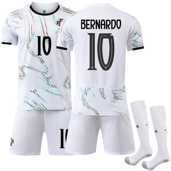 25-26 Portugal bortedrakt hvit fotballuniform sett Nr. 7 Ronaldo Nr. 10 B Silva drakt 8 B Fee 11 Phillips Portugal away number 11 #18
