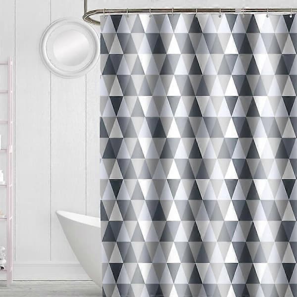 Duschdraperi Vattentätt Tvättbart Polyester för Badrum, Mögelresistent Antibakteriellt, 12 Krokar Ingår, Grå 200 x 220 cm 0 0