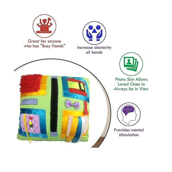 Fidget Blanket Demensaktiviteter for seniorer Fidget-kuddprodukter för äldre med demens, Alzheimers,g660l Kuten kuvassa