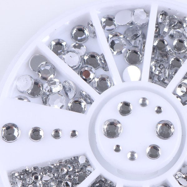 IC Rhinestone 4 størrelser - Sølv Klar Sølv