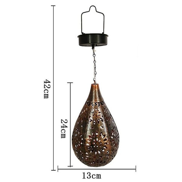 IC Hängande Solcellslampor Utomhus, Trädgårdslampa Led Blomstermönster Yard Sollampa