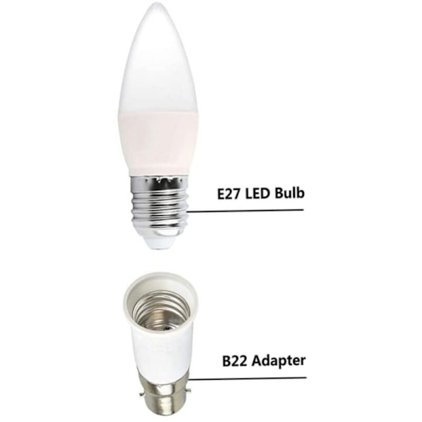 B22 till E27 Ljuskontakt Konverterare Skruv Glödlampa Sockel Adapter Lamphållare 4st Lampfötter
