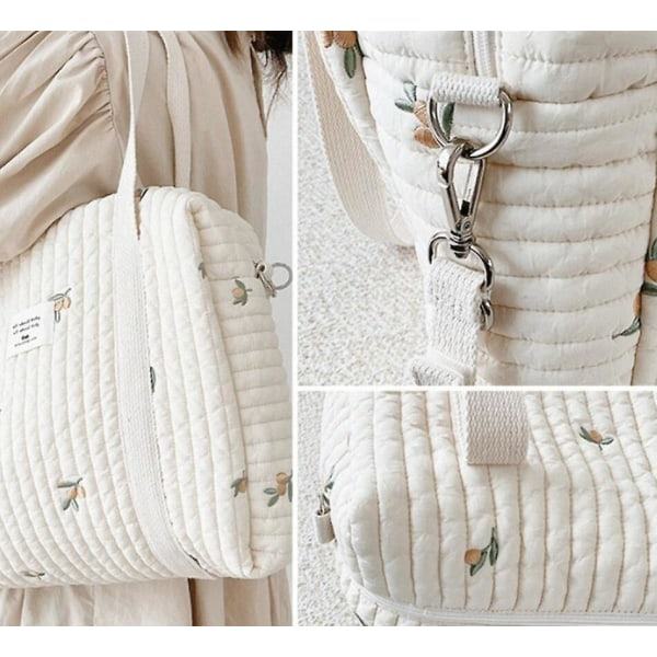 IC Korea Style Nyfødt Babypleie Skiftveske Mamma Skulderveske Broderi Quiltet Barnevogn Bleieoppbevaringsarrangør Store Håndvesker