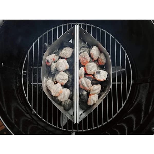 Kulholdere til Weber 7403, Briketkurve i rustfrit stål til 47,6 cm og 67 cm kulgrill, Indirekte varme, 2 stk., Sort