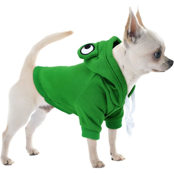 IC Hund Grodkostym Husdjurskläder för Kallt Väder Simulering Valpkläder för Chihuahua Yorkie Pomeranian S