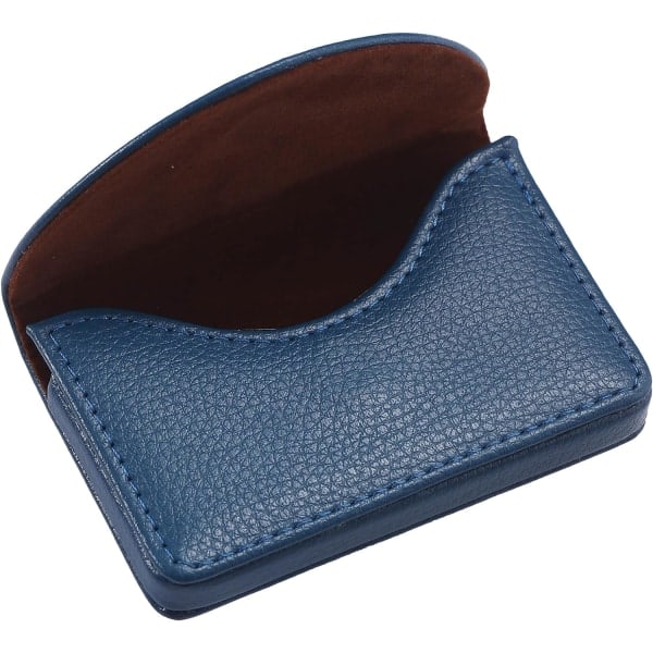 Læder visitkortholder med magnetisk lukning Blue