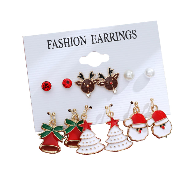 Kvinnor julörhänge, söta festliga smycken julklappar style 4