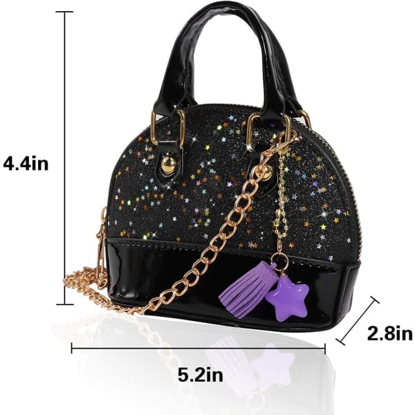 IC Paljetter Handväskor Mini Princess Handväska Skalformad Crossbody-väska