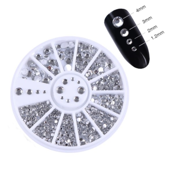 IC Rhinestone 4 storlekar - Silver Klar Silver