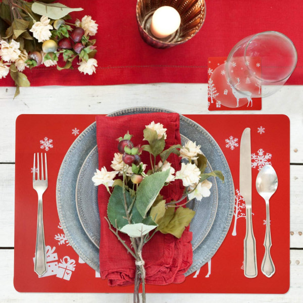 IC Vinterlov jul bordstablett Tvättbart bord bordsunderlägg set