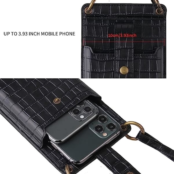 IC Lett crossbody telefonveske for kvinner Krokodilmønster One-