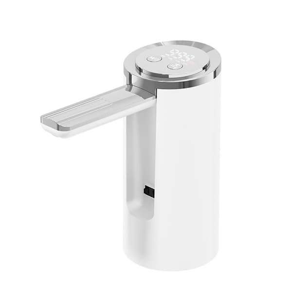 Elektrisk Vattendispenser Pump Typ C Uppladdningsbar 4 Flödeslägen Bärbar Vattenflaskpump för Camping Hem Kontor Vit White
