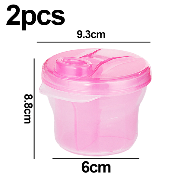 IC Baby Formula Dispenser, Bærbar Formelbeholder Håndtak for Rosa