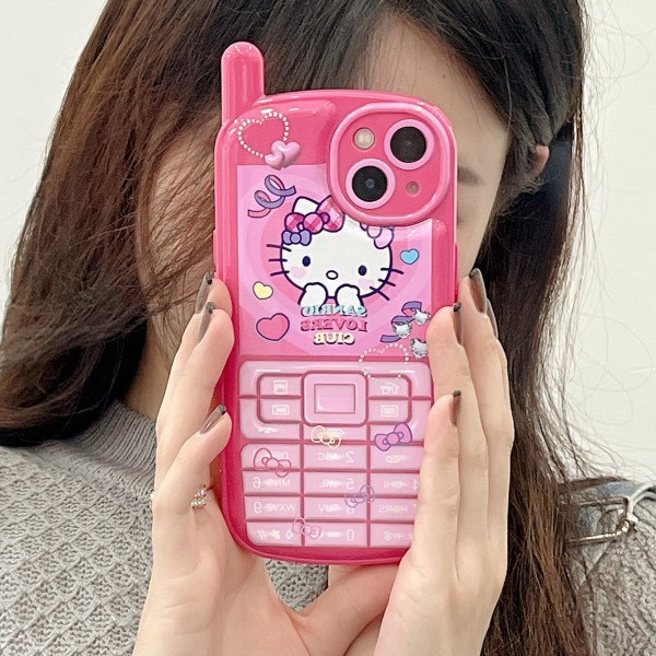 IC Piirretty Kotelo iPhone 12:lle, Retro Kawaii Söpö Puhelimen Kotelo Peilillä Pehmeä Iskun Kestävä TPU-Kotelo Tytöille Lapsille Teineille (Kitty Cat)