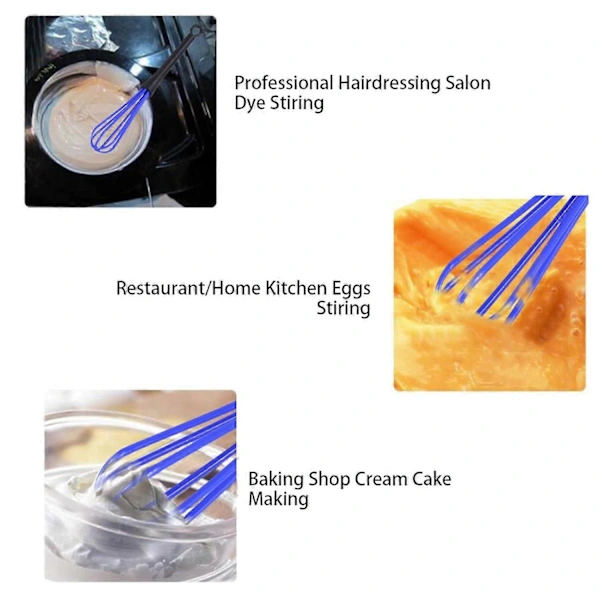 5-piece Plastic Whisk Set, Scratch-Free Mixing Tools for Cooking and Baking