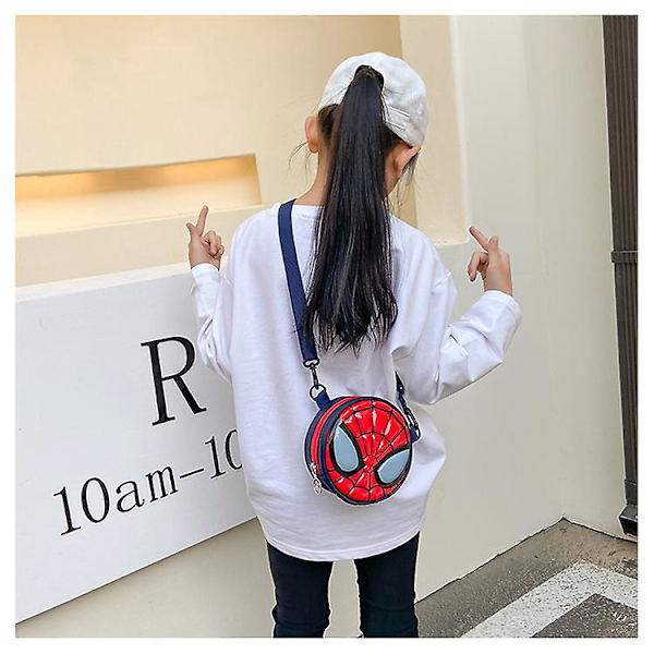 Børne Spiderman Captain America Mini Messenger Taske Axelväska Rund Väska Gave Himmelblå