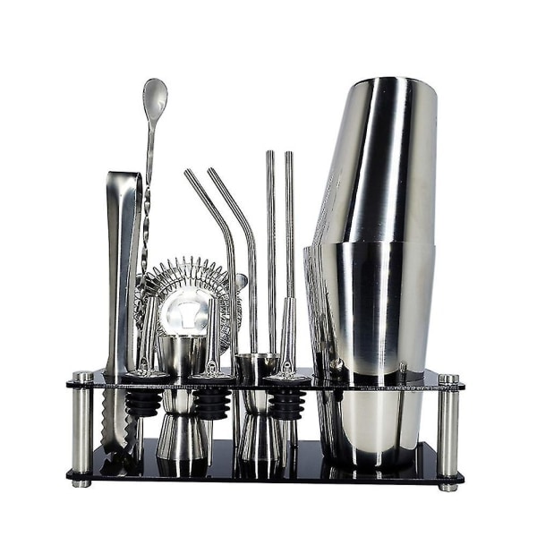 15 deler/sett Cocktail Shaker 450/600 ml Boston vinshaker i rustfritt stål
