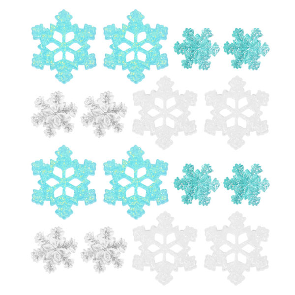 IC 50 Mini små Resin Snowflakes 3 farger.3 størrelser DIY-tillbehör
