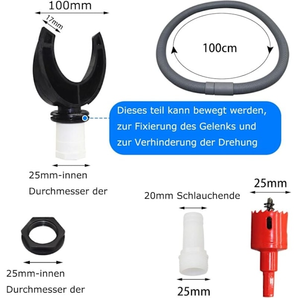 Regnvandsopsamler, Regnvandsopsamlersæt, PVC-fittings, Nedløbsopsamler (100 mm)