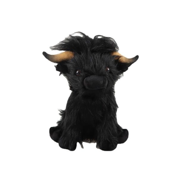 IC Blød Plys Highland Ko Moo, blød og realistisk bondegårdslegetøj, Naturlig miljøvenlig plys