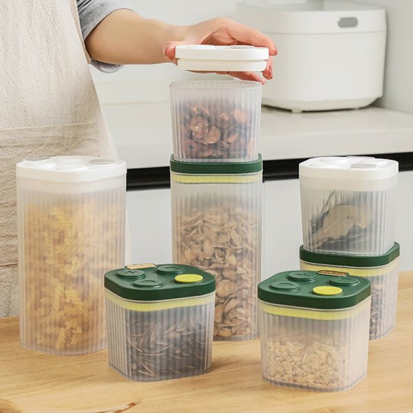 IC 600 ml lufttät burk, klar, stor kapacitet, med ventilationslock, spannmålsbehållare, förvaringslåda