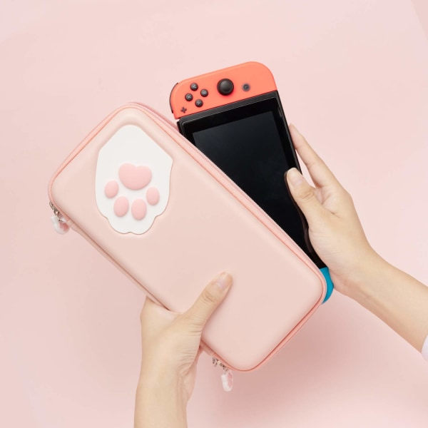 Söt Katttassfodral Kompatibelt med Nintendo Switch/Switch OLED