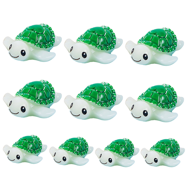 IC Mini Grön Sköldpadda Figur Havssköldpadda Miniatyr T 10PCS
