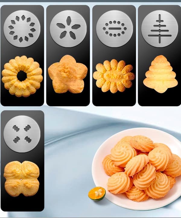 Kakeformsett, kakeformer i rustfritt stål med 13 disker og 8 dekoreringsspisser, rød for julefester og hjemmebaking