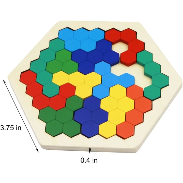 2-pack träpussel med ryska block + hexagonpussel för barn och vuxna, 3D-pusselspel