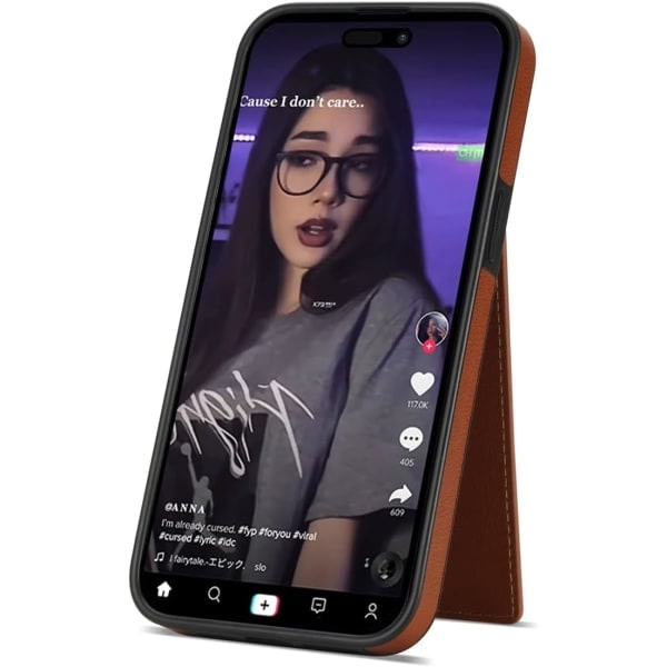 IC Puhelimen Kotelo Yhteensopiva iPhone 15 Pro Max:n kanssa Korttipaikka Puhelimen Kotelo Nahka Puhelimen Kotelo Telakointityyppi Puhelimen Kotelo Ruskea