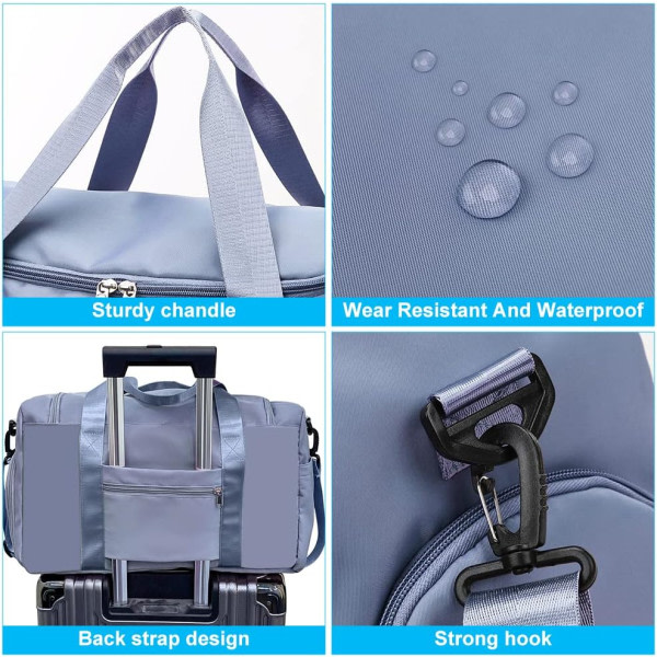 IC Vikbar resväska med stor kapasitet JIELISI Sports Gym Bag med våtficka og skofack Bärbar hopfällbar reseväska